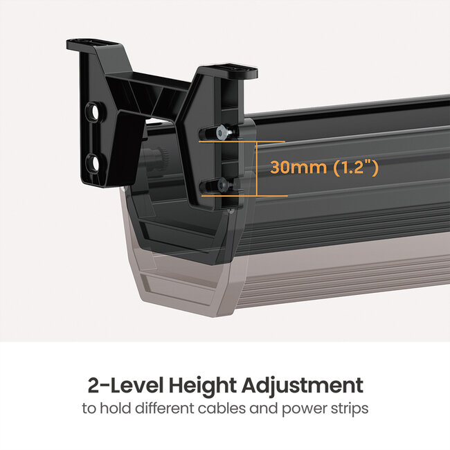 ROLINE Easy2Open Kabelkanal, Untertischmontage, schwarz, 85,8 cm
