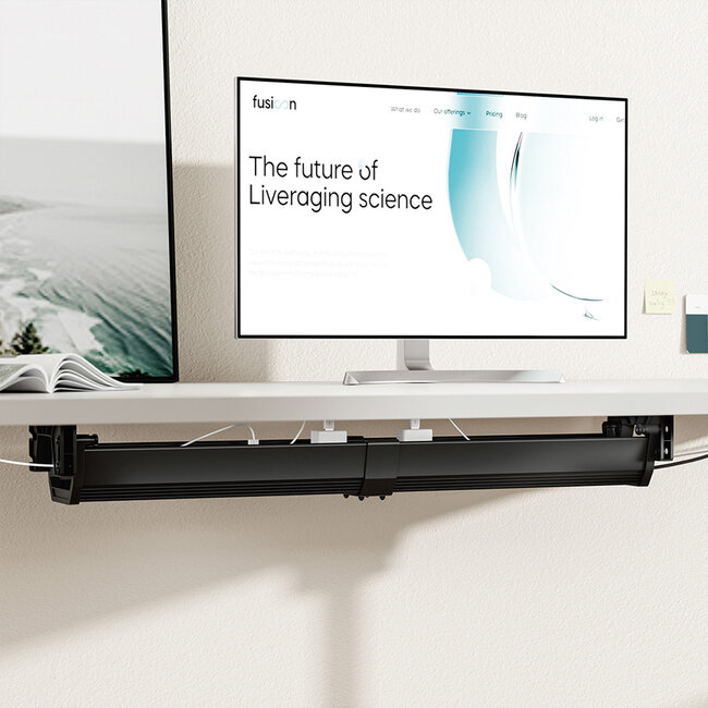 ROLINE Easy2Open Kabelkanal, Untertischmontage, schwarz, 85,8 cm