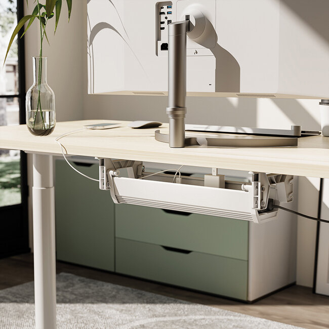 ROLINE Easy2Open Kabelkanal, Untertischmontage, weiß, 44,9 cm