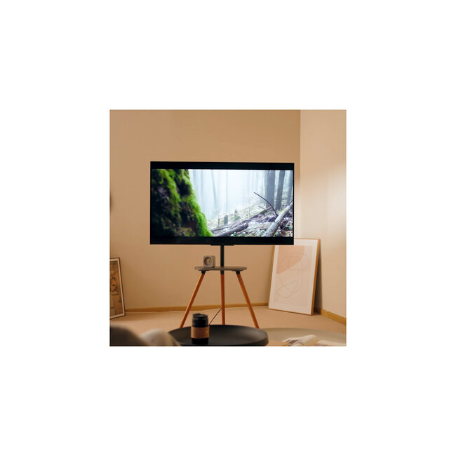 InLine® woodstand II, TV-standaard met plank, voor TV 43"-65" (110-165 cm)