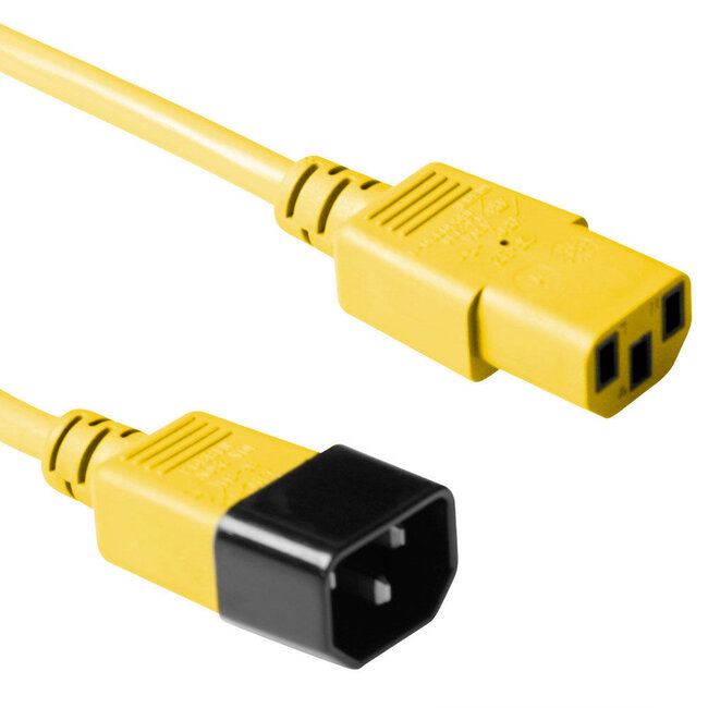 C13 - C14 stroomkabel voor UPS/PDU | 3x 0,75mm | geel | 0,30 meter