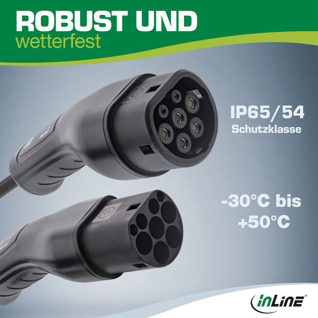 InLine® EV autolaadkabel 22kW type 2, 3-fase, 7,5m