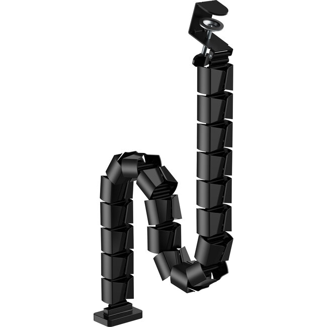 InLine® Flexibele kabelgoot, in hoogte verstelbare tafels met tafelklem, zwart