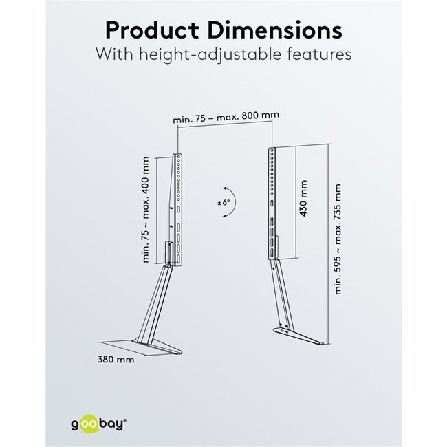 Goobay TV-tafelstandaard | 32-70 inch | vast | verstelbare hoogte