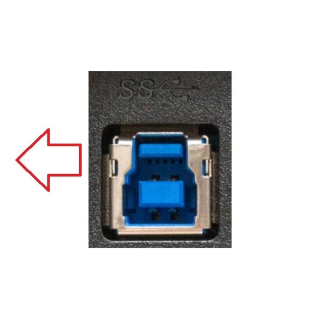 USB-A - USB-B haaks (links) kabel | USB3.0 5 Gbps | 10W | zwart | 5 meter