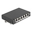 Delock Mini Desktop Patch Panel RJ45 jack 6 port Cat.6A shielded black - for mounting on a table, wall or DIN rail