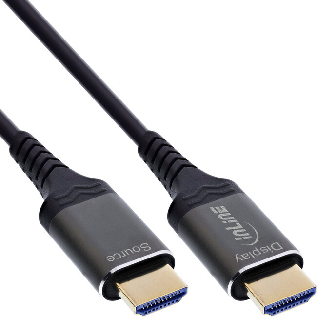 InLine® HDMI AOC-kabel, Ultra High Speed HDMI-kabel, 8K, aluminium, 10 m