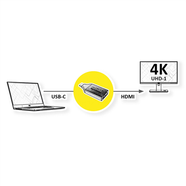 ROLINE Display Adapter USB Type C - HDMI 4K