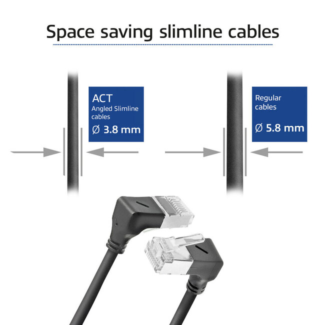 UFTP CAT6a slimline netwerkkabel | haaks (boven) / haaks (beneden) | LSZH | zwart | 3 meter