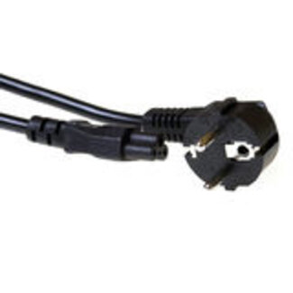ACT ACT Netsnoer Schuko CEE 7/7 male (haaks) - C5 IEC 60320 zwart 2 m