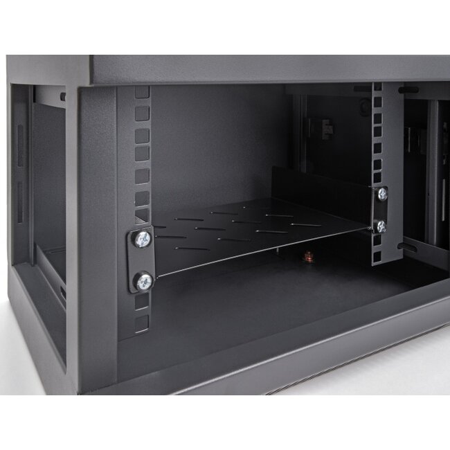 Delock 10″ 1U Shelf with ventilation slots up to 150 mm deep max. 25 kg load capacity