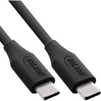 InLine® InLine® USB 2.0-kabel, USB-C-snelladingskabel 100 W, Black Cookie, 2m
