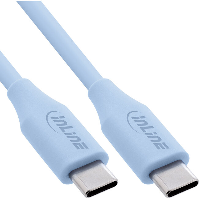 InLine® USB 2.0-kabel, USB-C-snelladingskabel 100 W, ijsbonbon, 0,5m