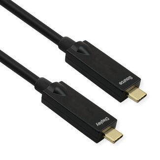 Roline ROLINE USB 3.2 Gen 2 Kabel, AOC, C-C, ST/ST, 10Gbit/s, 4K60Hz, PD (Power Delivery) 60W, schwarz, 10 m