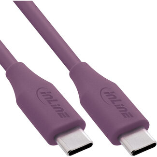InLine® InLine® USB 2.0-kabel, USB-C-snelladingskabel 100 W, Wild Berry, 2m