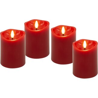 Goobay Goobay Set of 4 LED Real Wax Candles, red