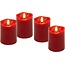 Goobay Set of 4 LED Real Wax Candles, red