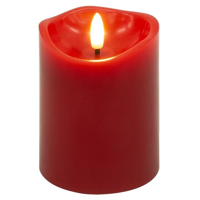 Goobay Set of 4 LED Real Wax Candles, red