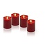 Goobay Set of 4 LED Real Wax Candles, red