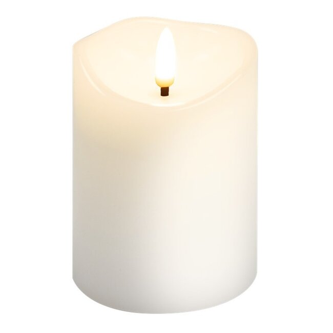 Goobay LED Real Wax Candle, white, 7.5 x 10 cm
