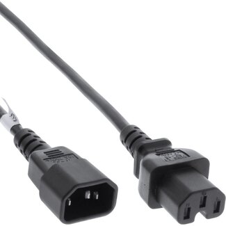 InLine C15 - C14 stroomkabel voor UPS/PDU | 3x 0,75mm (PVC) | zwart | 2 meter