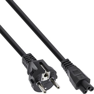 InLine C5 (recht) - CEE 7/7 (recht) stroomkabel | 3x 0,75mm | zwart | 2 meter