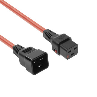 ACT IEC Lock C19 - C20 stroomkabel voor UPS/PDU | 3x 1,50mm | rood | 2 meter