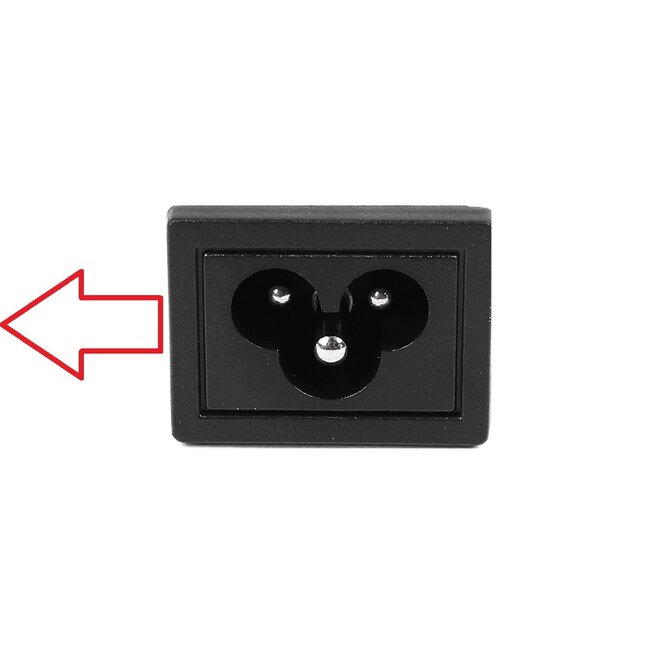 C5 (haaks/links) - CEE 7/7 (haaks) stroomkabel | 3x 1,00mm | zwart | 5 meter