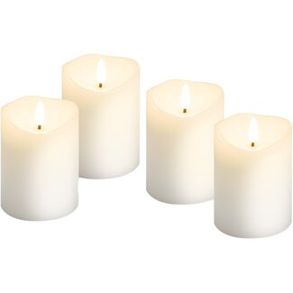Goobay Goobay Set of 4 LED Real Wax Candles, white