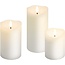 Goobay Set of 3 LED Real Wax Candles, white