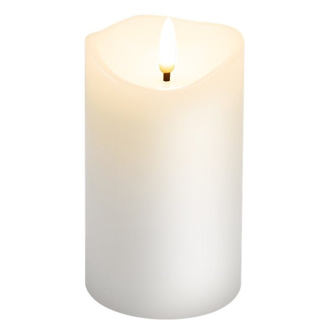 Goobay LED Real Wax Candle, white, 7.5 x 12.5 cm