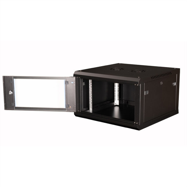 VALUE 19 inch wandbehuizing 6HE, 600x600 mm zwart, bouwpakket