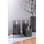 Goobay Set of 3 LED Real Wax Candles in Glass, Grey-Transparent