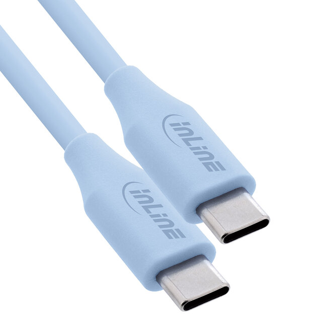 InLine® USB 2.0-kabel, USB-C-snelladingskabel 100 W, ijsbonbon, 1m