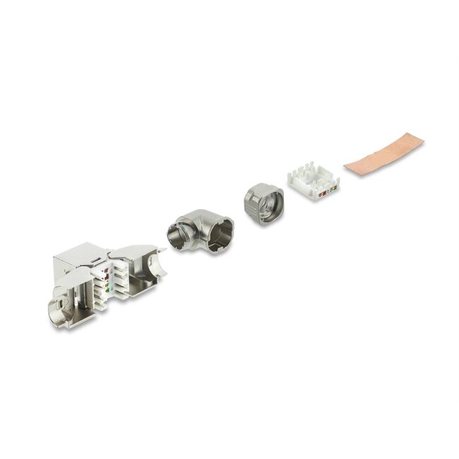 Delock Keystone Module RJ45 jack to LSA Cat.6A toolfree 90° angled shielded