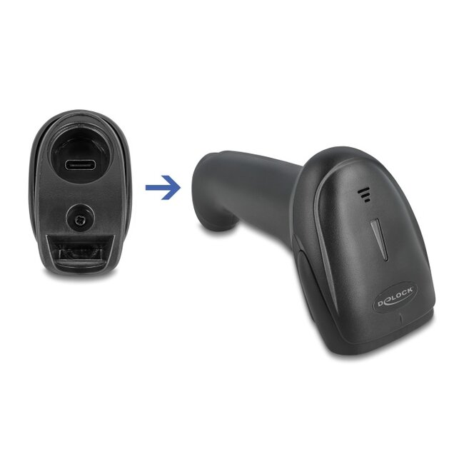 Delock Barcode Scanner 1D and 2D for 2.4 GHz, Bluetooth or USB Type-C™