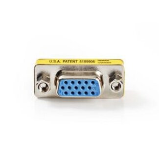 Nedis VGA-Adapter | VGA Female 15p | VGA Female 15p | Vernikkeld | Recht | Metaal | Metaal | Polybag