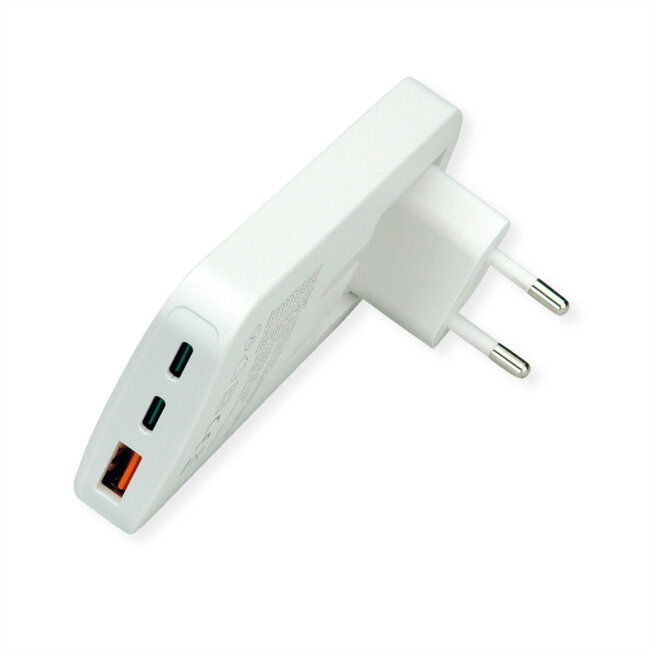 ROLINE USB Charger, schlank, mit klappbarem Euro-Stecker, 65W