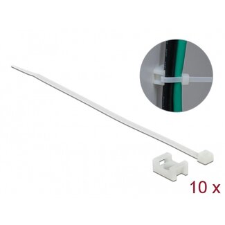DeLOCK Tie-wraps met montagehouder | 200 x 3,6mm | transparant | 10 stuks