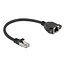 Delock Network Extension Cable S/FTP RJ45 plug to RJ45 jack Cat.6A 0.25 m flat design black