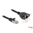 Delock Network Extension Cable S/FTP RJ45 plug to RJ45 jack Cat.6A 1 m flat design black