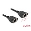 Delock Network Extension Cable S/FTP RJ45 jack to RJ45 jack Cat.6A flat design 0.25 m black
