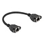 Delock Network Extension Cable S/FTP RJ45 jack to RJ45 jack Cat.6A flat design 0.25 m black