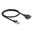 Delock Network Extension Cable S/FTP RJ45 plug to RJ45 jack Cat.6A 0.5 m flat design black