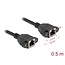 Delock Network Extension Cable S/FTP RJ45 jack to RJ45 jack Cat.6A flat design 0.5 m black