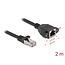 Delock Network Extension Cable S/FTP RJ45 plug to RJ45 jack Cat.6A 2 m flat design black