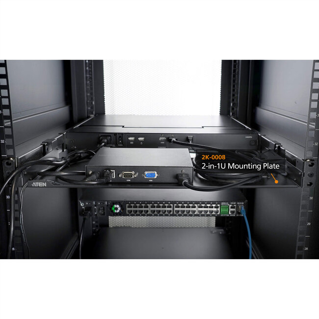 ATEN 2K-0008 2 in 1U Montageplatte