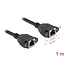 Delock Network Extension Cable S/FTP RJ45 jack to RJ45 jack Cat.6A flat design 1 m black