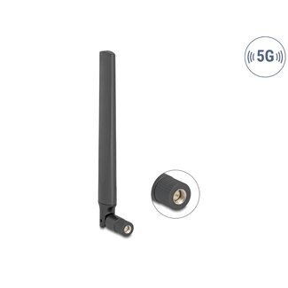 DeLOCK Delock 5G 3.4 - 5.0 GHz Antenna SMA plug 4.7 dBi omnidirectional with tilt joint black