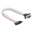 Delock Flat Ribbon Cable RS-232 with 9 x pin header female to D-Sub 9 pin male with nuts 30 cm